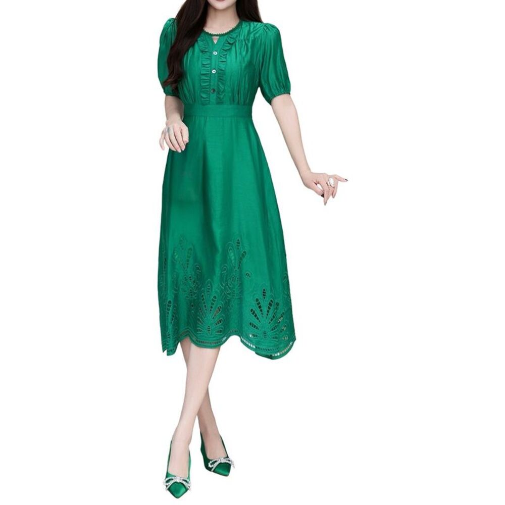 Burryco Womens  Short Sleeve Midi Dress